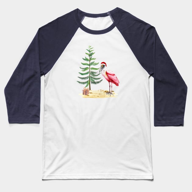 Spoonbill Baseball T-Shirt by NatureDzines